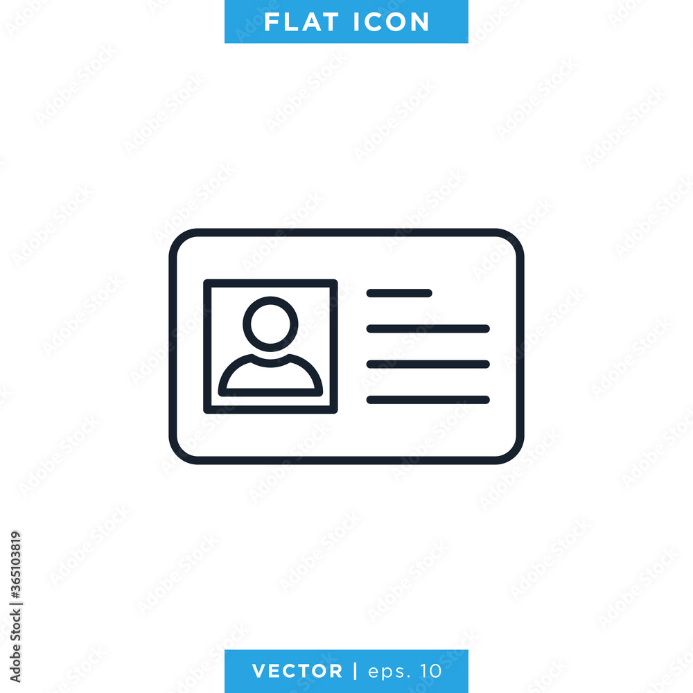 Id Card Icon Vector Design Template. Trendy Style With Editable Stroke Id Card Icon Vector Design Template. Trendy Style With Editable Stroke
