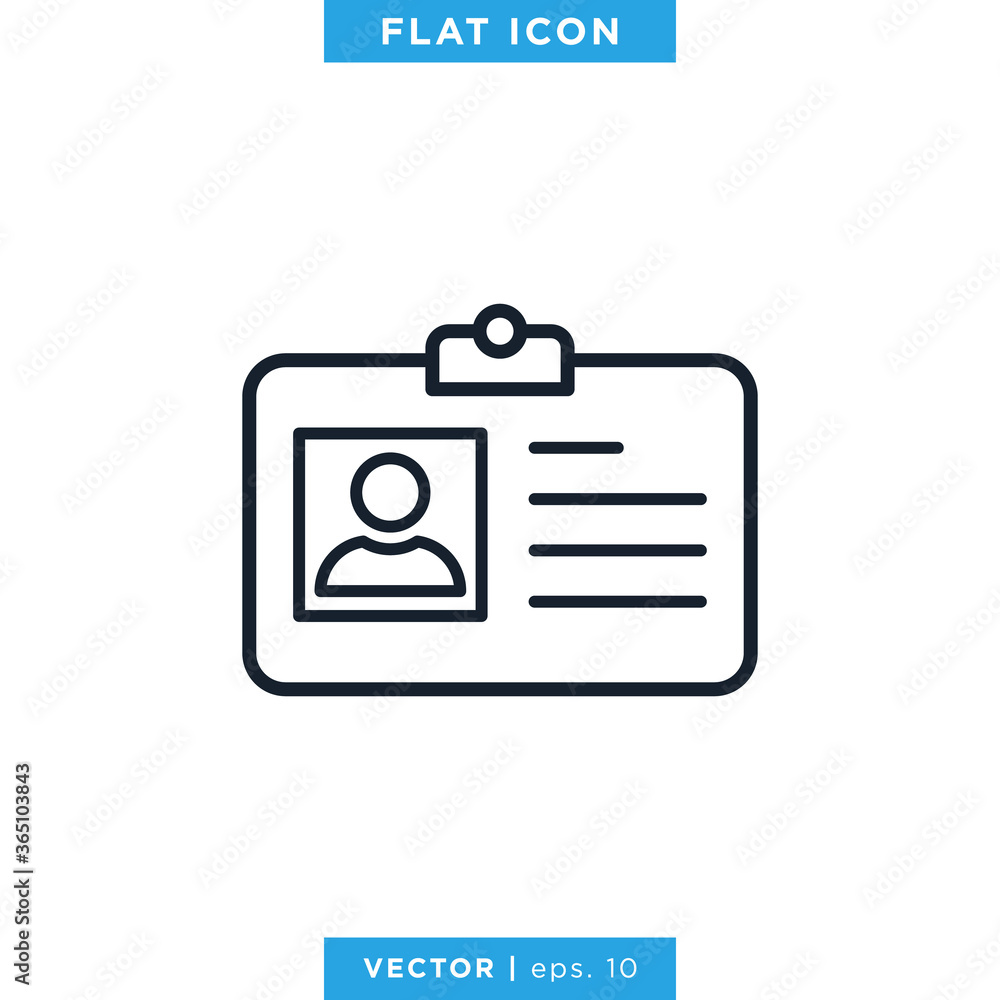 Id Card Icon Vector Design Template. Trendy Style With Editable Stroke Id Card Icon Vector Design Template. Trendy Style With Editable Stroke