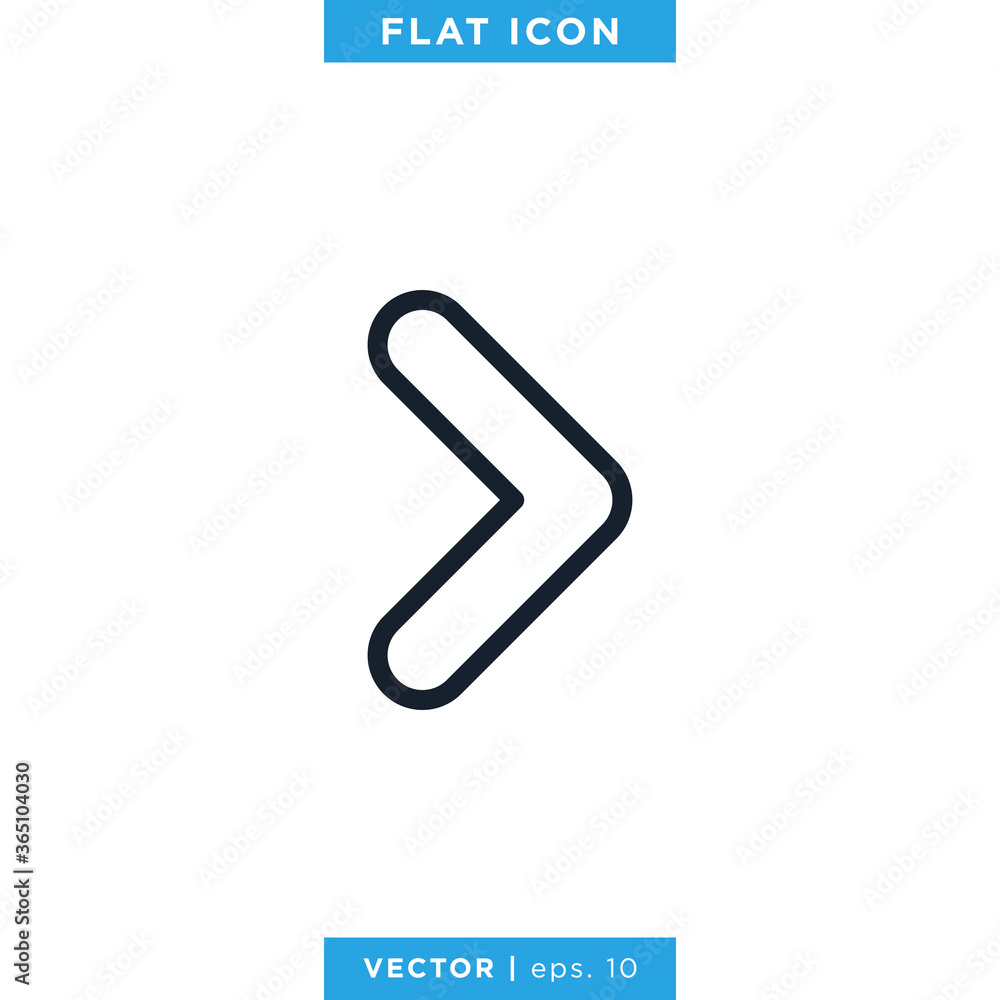 Right Arrow Icon Vector Design Template. Rounded Style With Editable Stroke Right Arrow Icon Vector Design Template. Rounded Style With Editable Stroke
