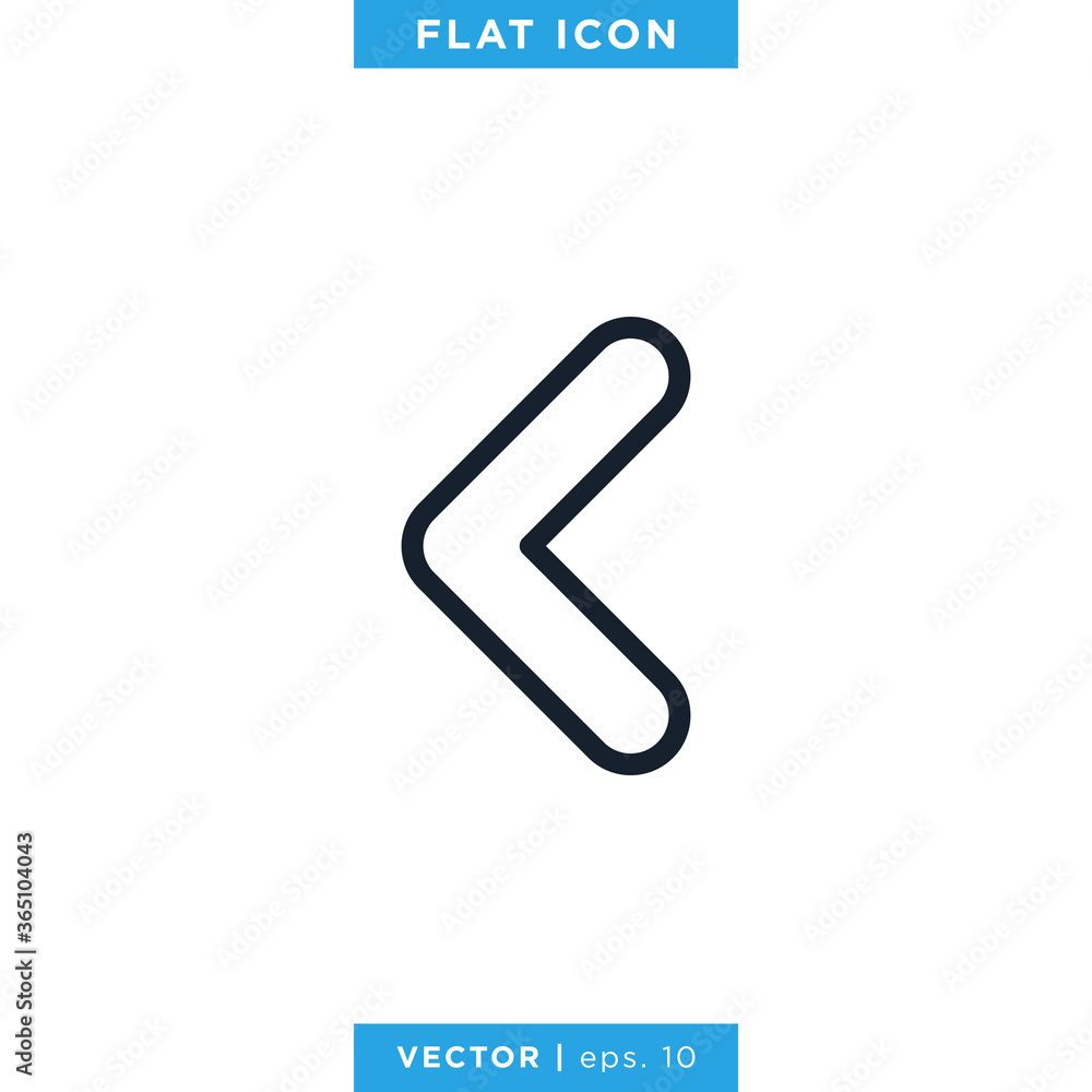 Left Arrow Icon Vector Design Template. Rounded Style With Editable Stroke Left Arrow Icon Vector Design Template. Rounded Style With Editable Stroke