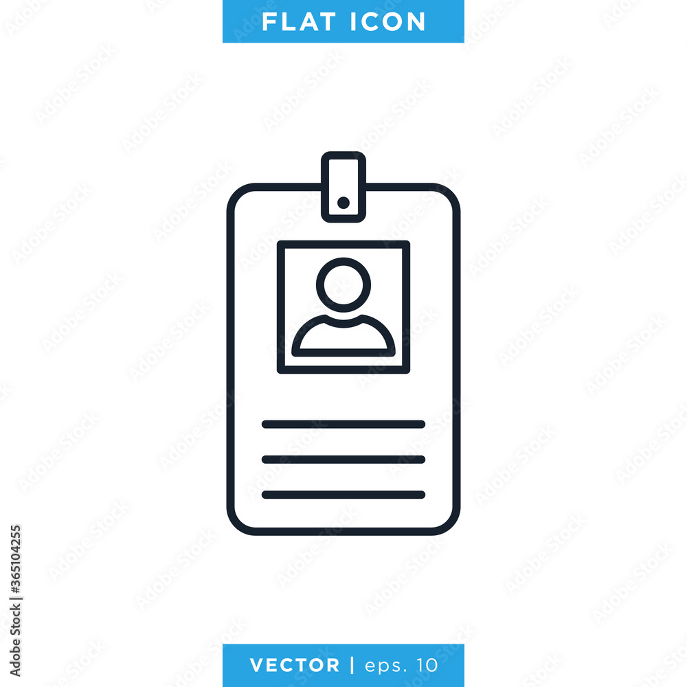 Id Card Icon Vector Design Template. Trendy Style With Editable Stroke Id Card Icon Vector Design Template. Trendy Style With Editable Stroke