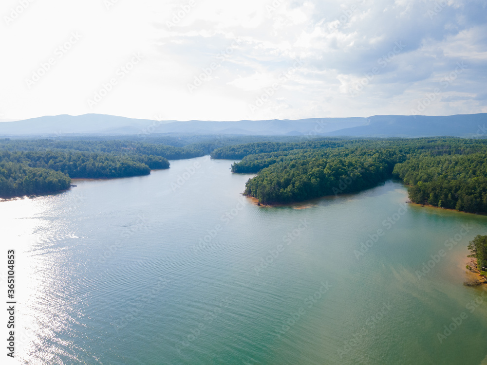 Aerial View of Lake James in Western North Carolina