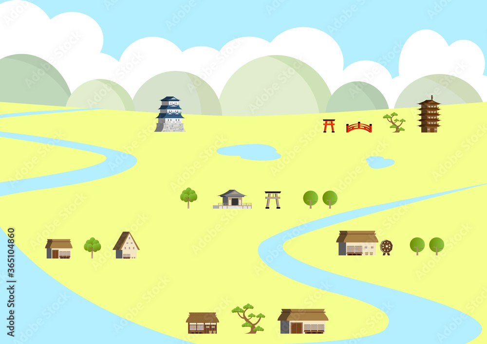 Naklejka premium 日本の歴史的風景