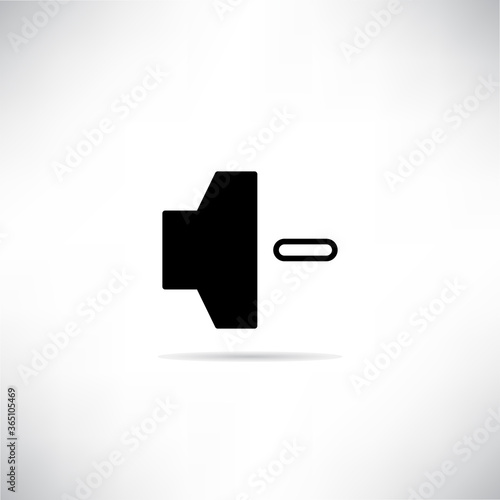 decrease speaker volume icon vector