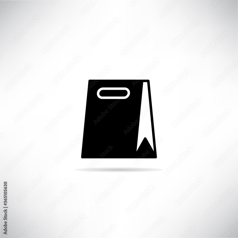 shopping bag icon with shadow on gray background vector illustration shopping bag icon with shadow on gray background vector illustration