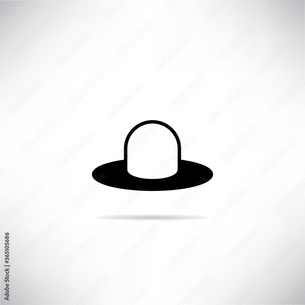 fashion hat icon with shadow on gray background vector illustration fashion hat icon with shadow on gray background vector illustration