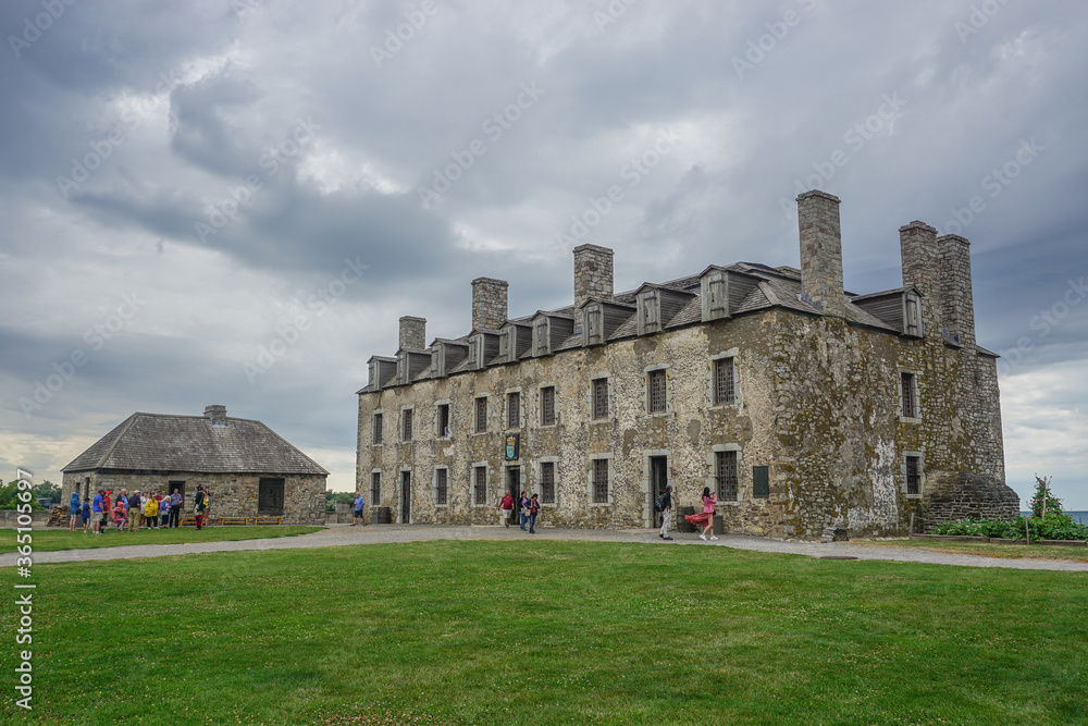 Porter, New York, USA: Visitors at the 18th-century 