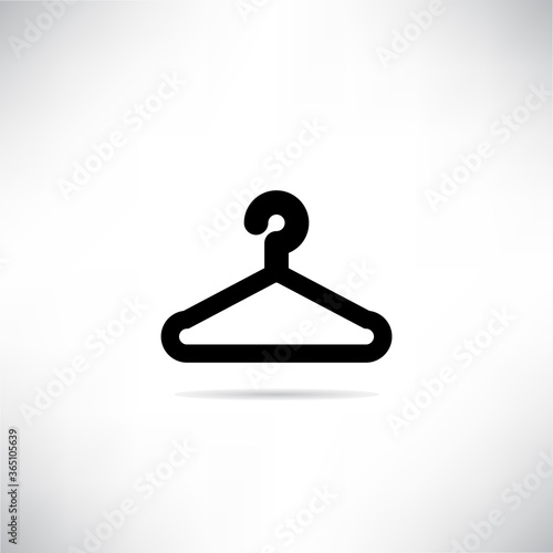 cloth hanger icon with shadow on gray background vector illustration