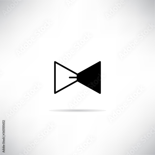 bow tie icon with shadow on gray background vector illustration