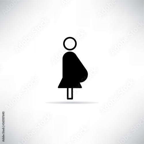 pregnant icon with drop shadow vector illustration