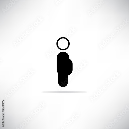 pregnant icon with drop shadow vector illustration
