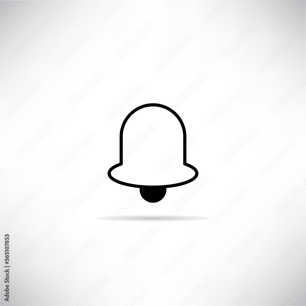 bell icon with drop shadow vector illustration bell icon with drop shadow vector illustration