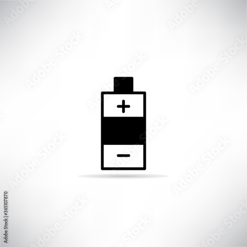 battery icon with drop shadow vector illustration