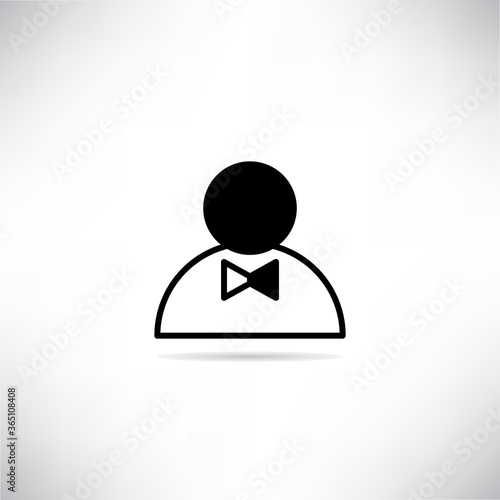 waitress icon with drop shadow vector illustration