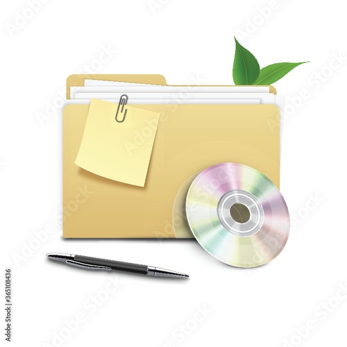 folder with cd and pen