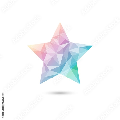 Low poly star abstract gradient isolated white background
