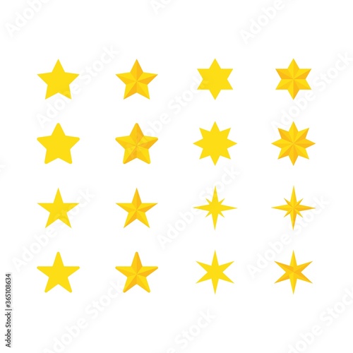 collection of yellow star icons