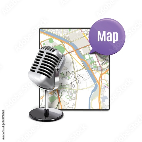 microphone with map