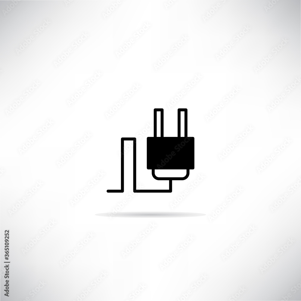 plug icon vector illustration on white background plug icon vector illustration on white background