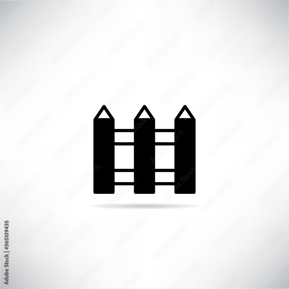 fence icon with drop shadow vector illustration fence icon with drop shadow vector illustration