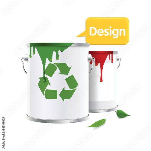 paint can with recycle symbol