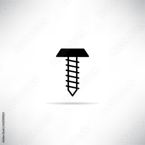 tack icon with shadow on gray background vector