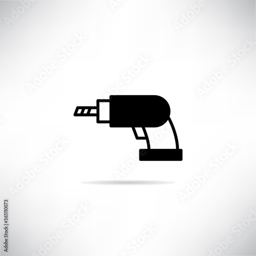 driller icon with drop shadow vector illustration