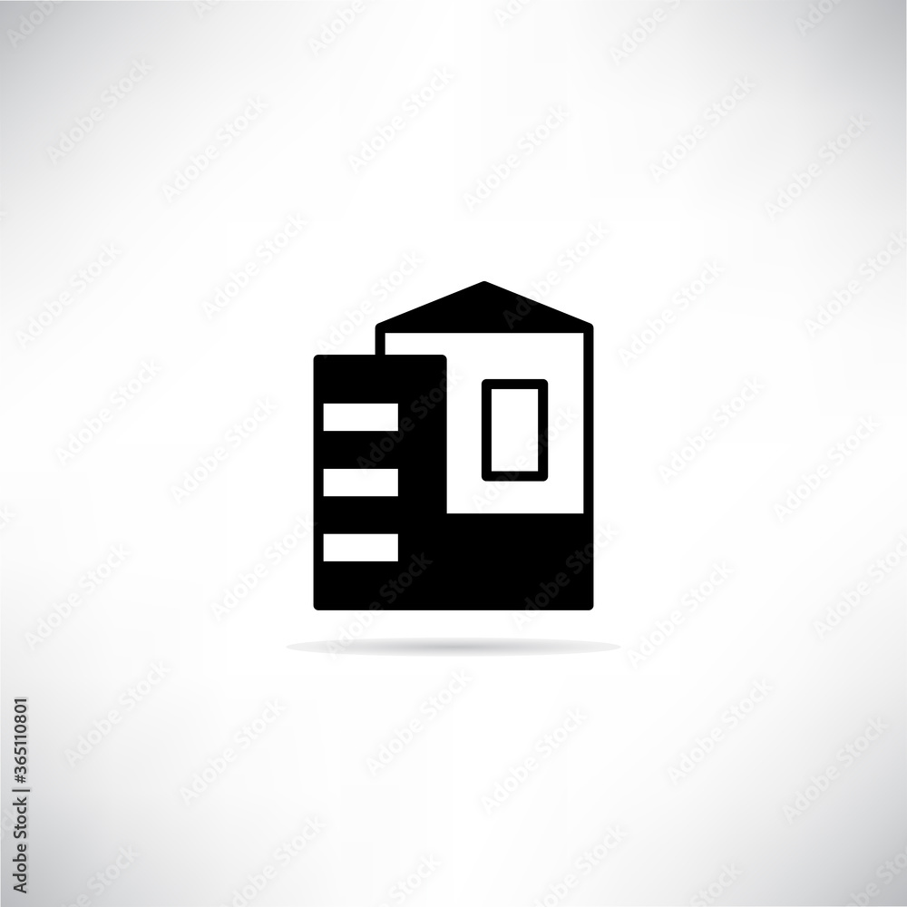 home icon with shadow on gray background vector home icon with shadow on gray background vector