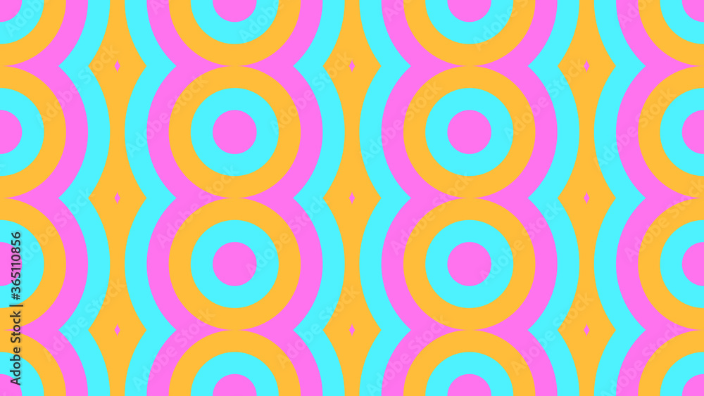 Retro repeating vector pattern, colourful circles. Pink, blue, orange. Background/wallpaper/texture. Retro repeating vector pattern, colourful circles. Pink, blue, orange. Background/wallpaper/texture.
