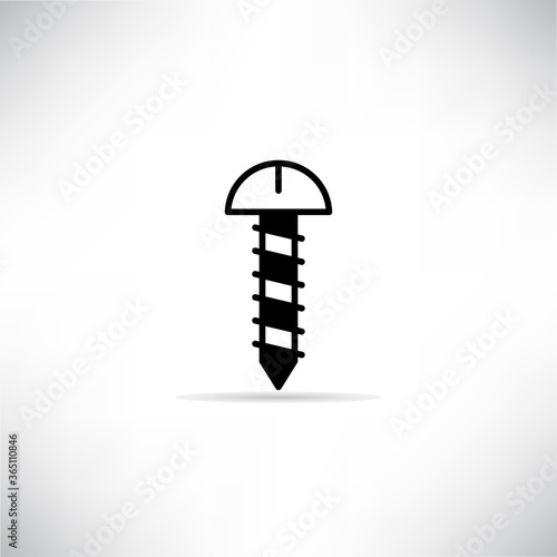 tack icon with drop shadow vector illustration