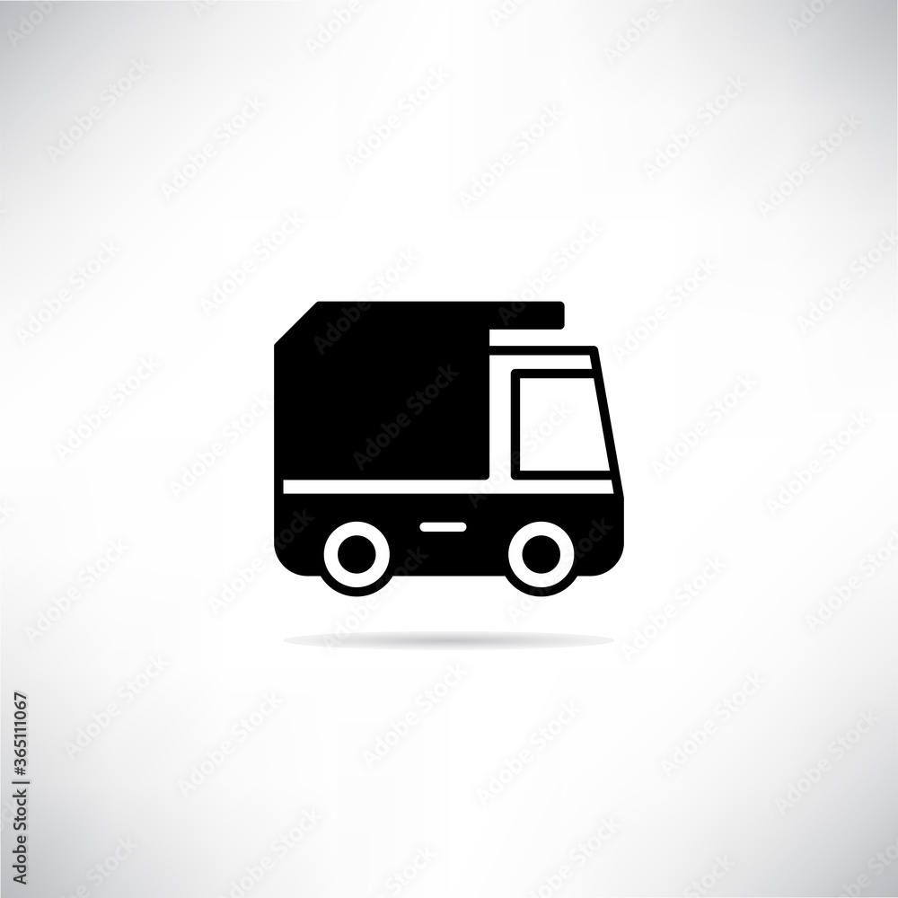 truck icon drop shadow on gray background truck icon drop shadow on gray background