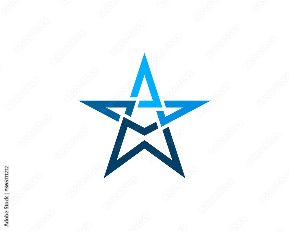 Abstract blue star connection Abstract blue star connection