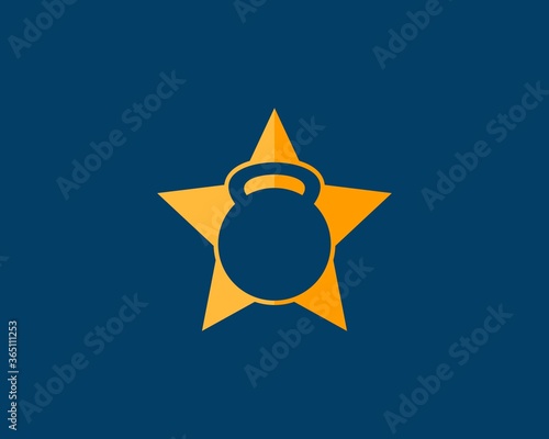 Yellow star with kettle bell inside
