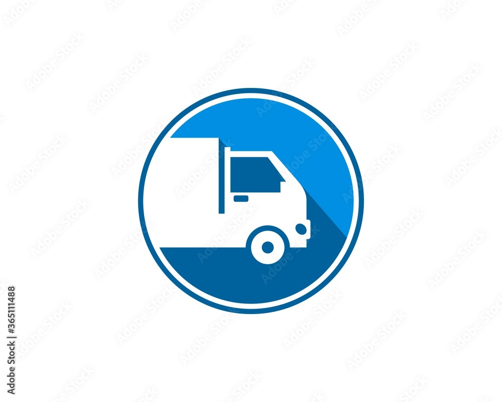 Truck delivery inside the blue circle Truck delivery inside the blue circle