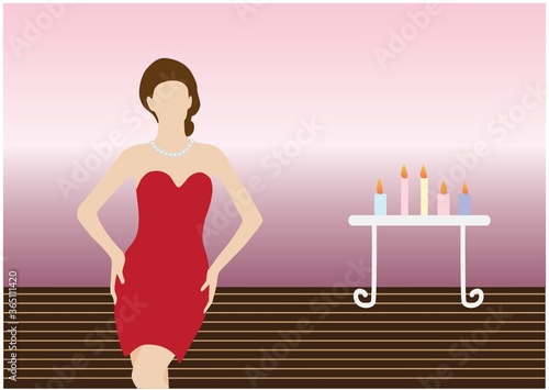 woman in party dress