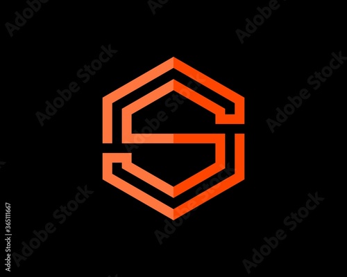 Hexagonal shape with S letter initial
