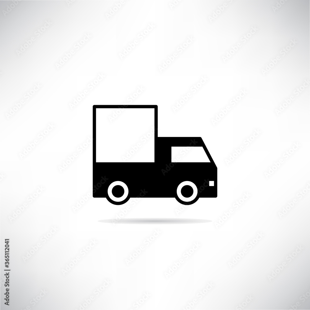 truck icon drop shadow on gray background truck icon drop shadow on gray background
