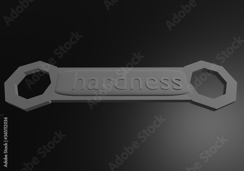 3d white wrench for tightening the bolts on dark background 3D rendering