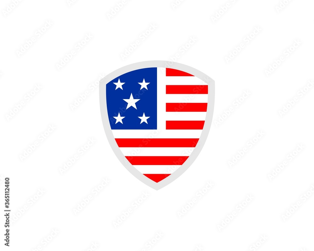 Shield with american flag inside Shield with american flag inside