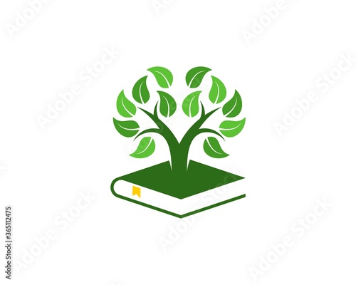 Nature book with tree and leaf