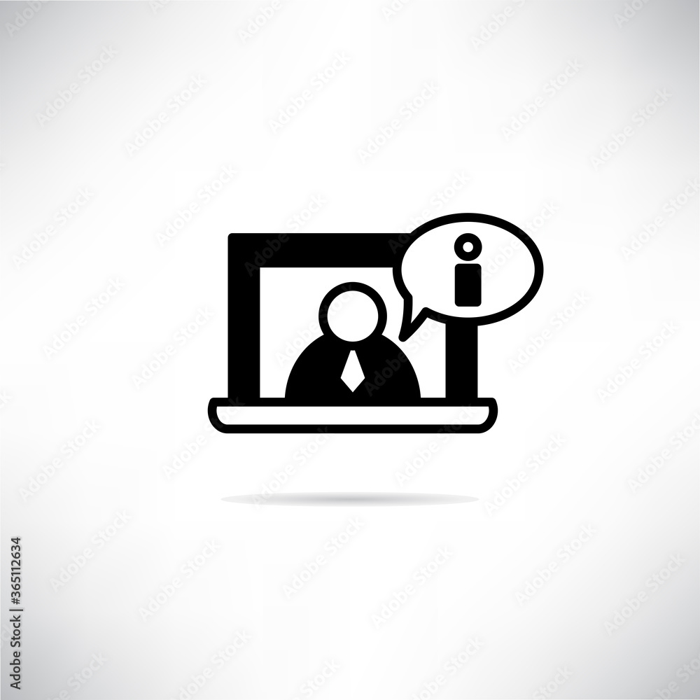 online meeting laptop icon vector illustration on gray background online meeting laptop icon vector illustration on gray background