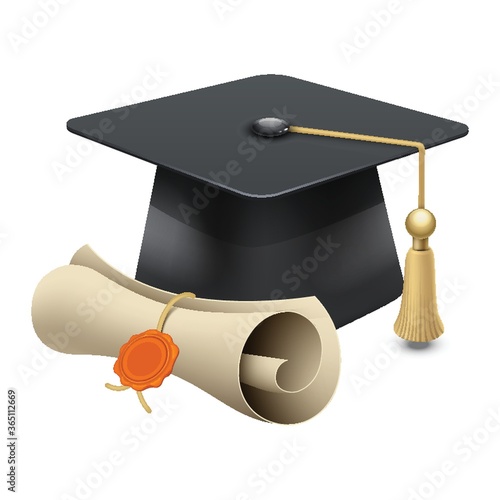graduate cap and degree