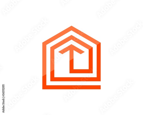 Simple house stripe with up arrow