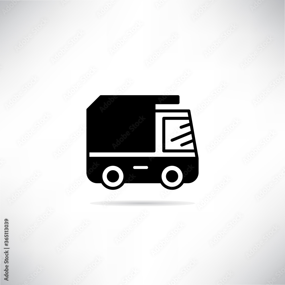 truck icon drop shadow on gray background truck icon drop shadow on gray background
