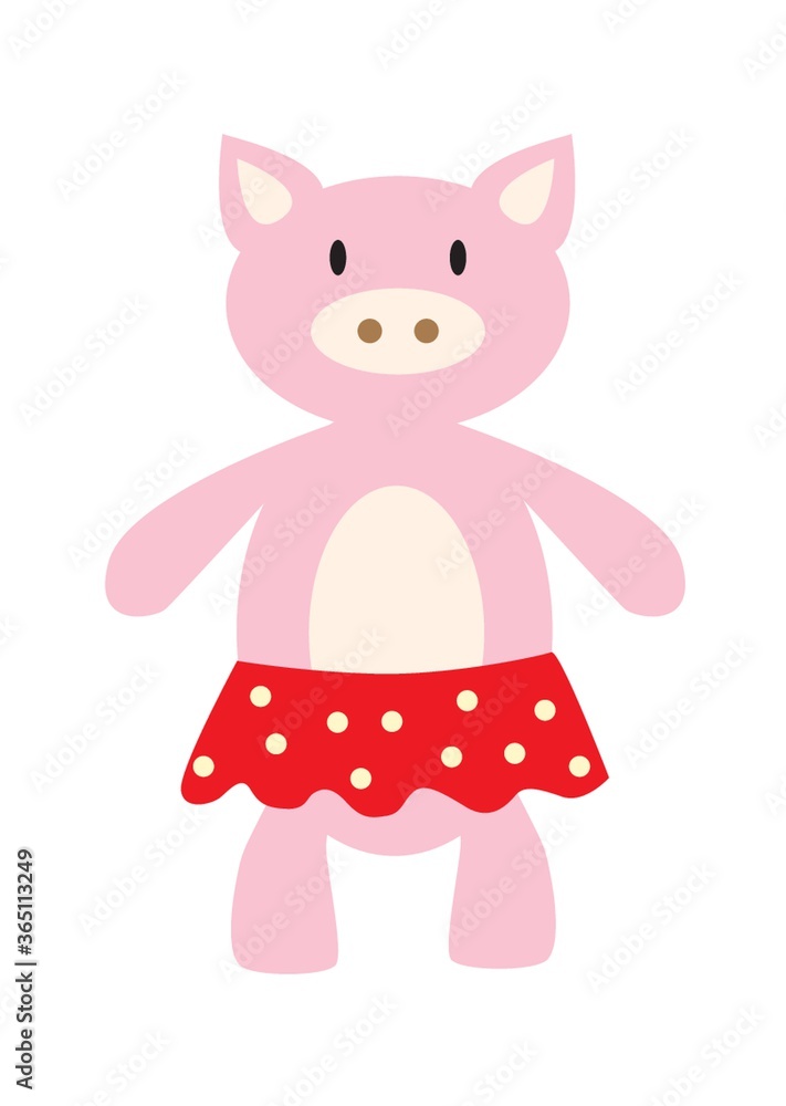 Fototapeta premium pig wearing skirt