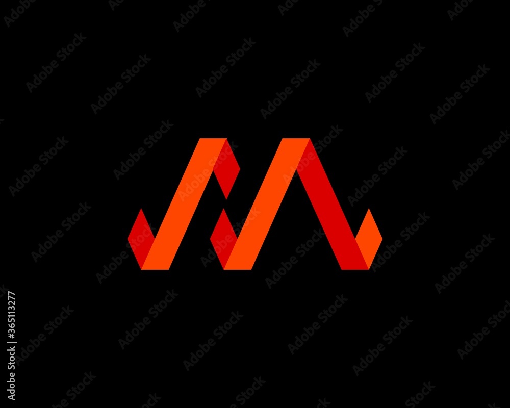 Abstract shape with M letter initial Abstract shape with M letter initial