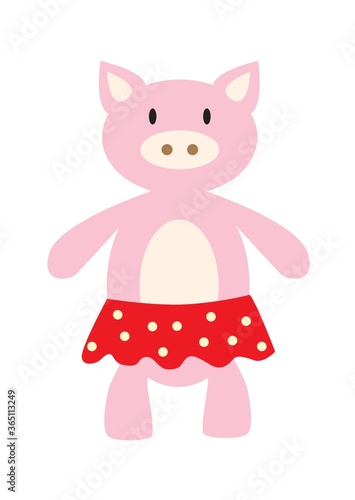 pig wearing skirt