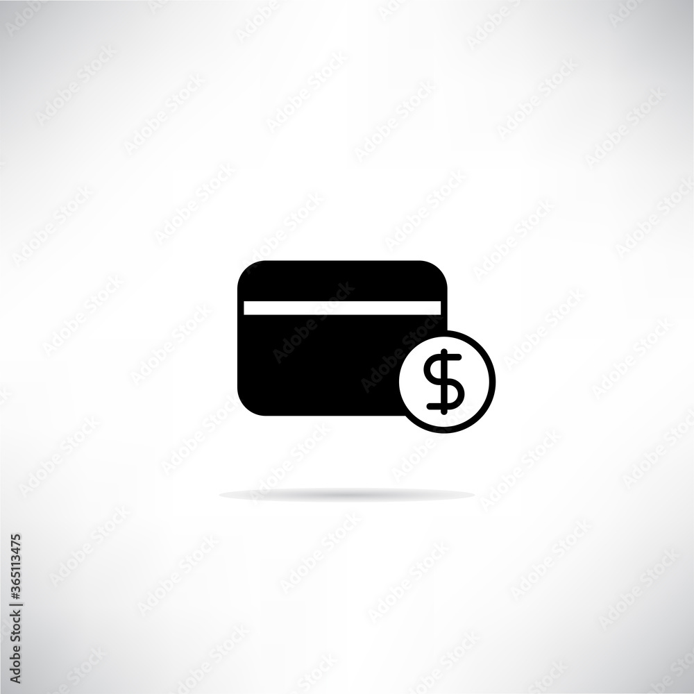 credit card and dollar coin icon vector credit card and dollar coin icon vector