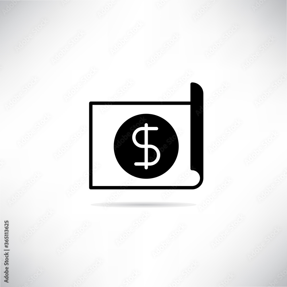dollar bill icon vector illustration on gray background dollar bill icon vector illustration on gray background