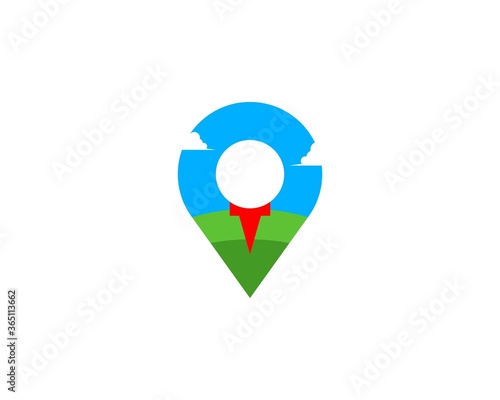 Golf ball and yard with pin location shape Free Download Golf ball and yard with pin location shape - GFXLoad